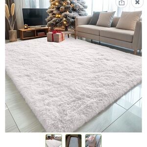 Plush White Area Rug